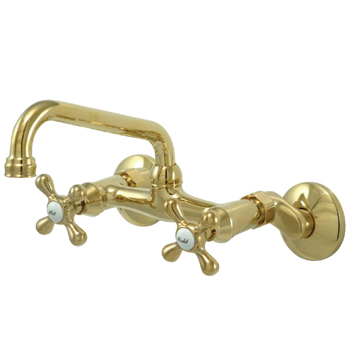Polished Nickel Two Handle Wall Mount Kitchen Faucet H486817