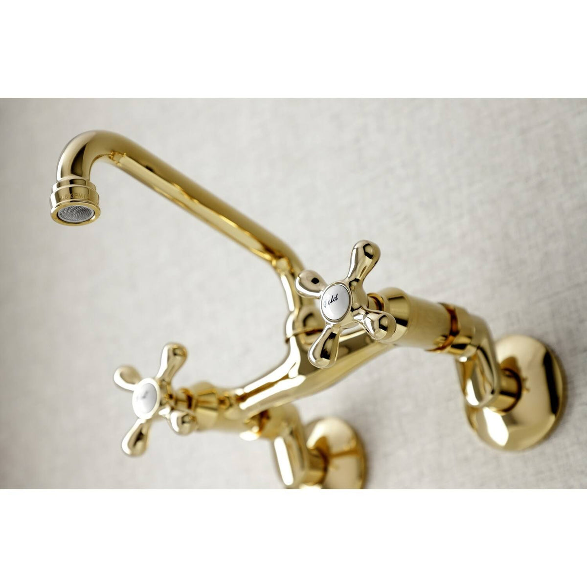 Polished Nickel Two Handle Wall Mount Kitchen Faucet H486817